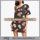 New arrivals Summer girls sexy elegant Black Flower Print Ruffle One side Shoulder Dresses