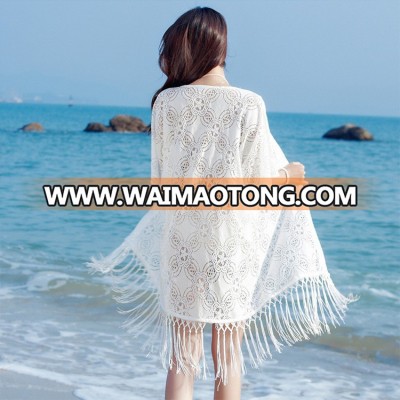 Gypsy Kimono Womens Mesh Fringe Kimono