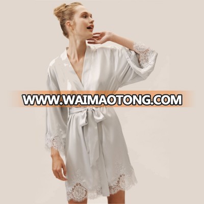 Wedding Bridesmaid Robe Lace Satin Robes Lace Bride Robes