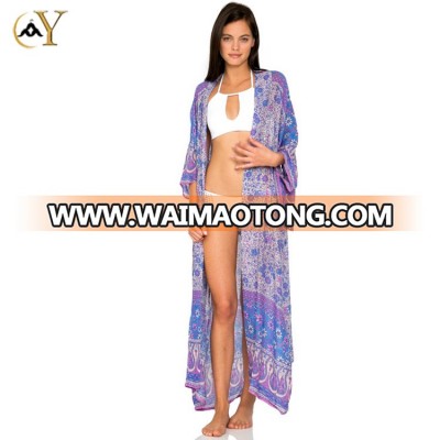 Stylish Long Maxi Floral Printed Boho Kimono Women